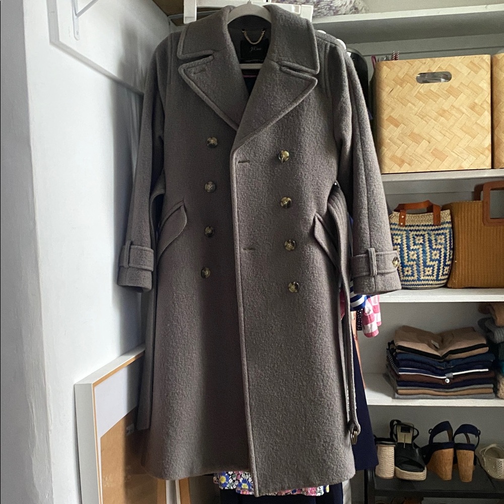 J. Crew Italian Boiled Wool Coat in Green - Picture 2 of 8